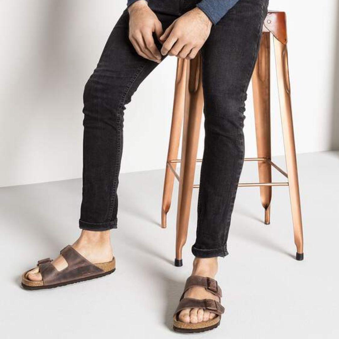 Birkenstock Men's Arizona Soft Footbed Oiled Leather Sandals